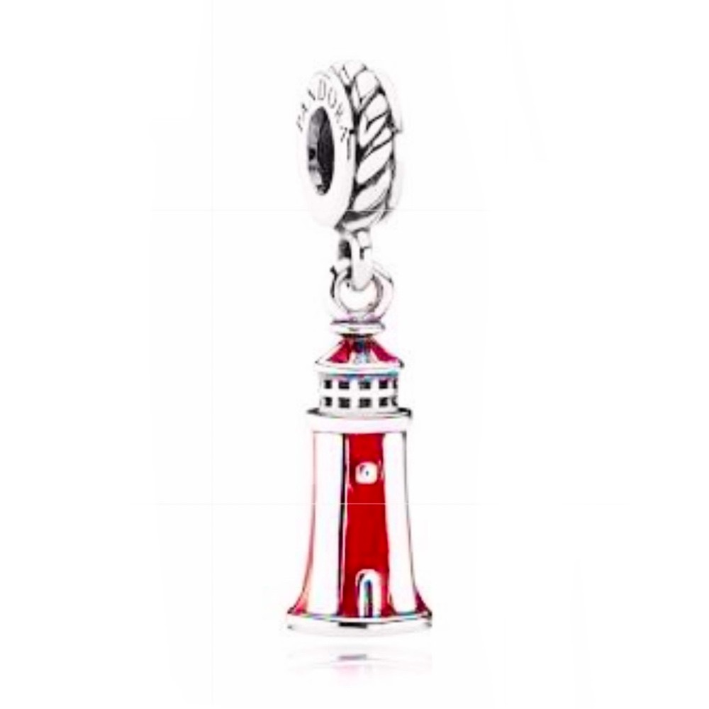SALE! PANDORA Lighthouse Dangle Charm, Red